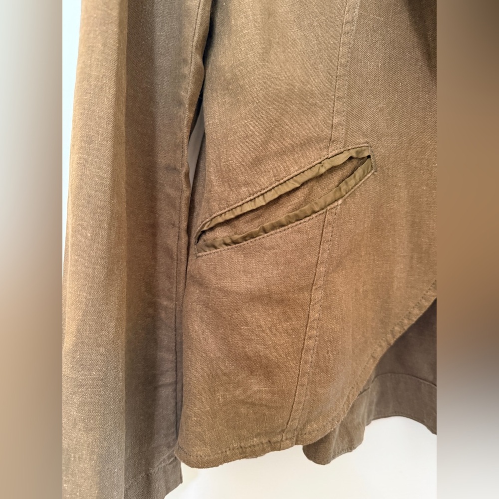 Free People Olive Linen Riding Blazer S (to M) - Picture 3 of 4